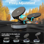 Wireless Car Charger - 15W Fast Wireless Charging Car Mount, 360° Adjustable Vacuum Magnetic Suction Phone Holders for Car, Magnetic Phone Holder for iPhone 17 16 15 14 13 12