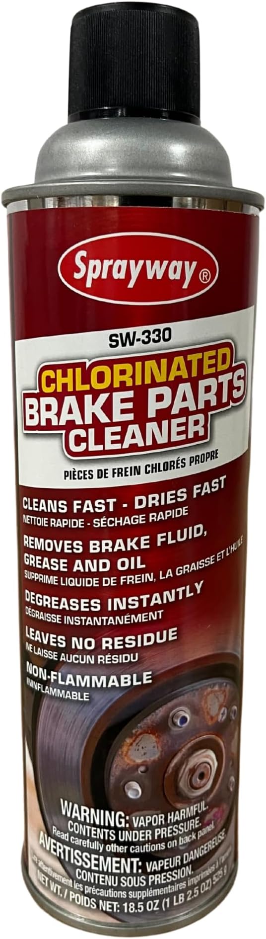 Sprayway SW330 Chlorinated Brake Parts Cleaner, 18.5 oz