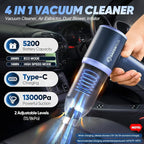 SakerPlus Car Vacuum Cleaner- 3 in 1 Cordless Handheld Vacuum Cleaner, 13000Pa High Power Car Vaccum Cleaner with Brushless Motor,Adjustable Cars Vaccum Portable Cordless for Cars,Desktop-DBS03