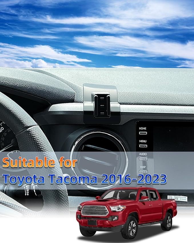 PZK Car Phone Mount for Toyota Tacoma 2016 2017 2018-2022 2023 Accessories Custom Air Vent Phone Holder Magnetic 15W Fast Wireless Charger Hands Free 360° Rotation Cell Phone Automobile Cradles