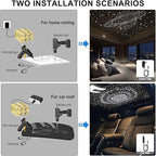 4 Colors 32W Twinkle Car Starlight Headliner Kit 700pcs*0.03in*13.1ft with APP&RF Remote, RGBW Fiber Optic Ceiling Star Lights, 4 Port Engine Sound Activated Star Roof Lights for Car Home Theater
