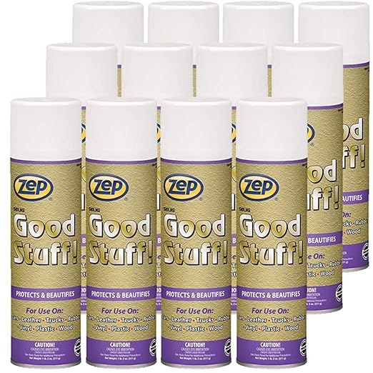 Zep Good Stuff Surface Protectant 18 Ounce - (Case of 12) 912501 - Water-Based Vinyl, Rubber, and Plastic Protectant. for Use On Vehicle Interiors, Luggage, Handbags, Sporting Goods, Rubber Handrails