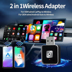 Wireless Carplay Adapter, Android Auto Adapter 2025 Carplay, Plug and Play Convert Wired to Wireless Supports Car Original Control, Mini Car Play Box for Cars