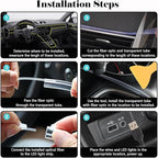 DEHERANE Interior Car LED Strip Lights, RGB 6 in 1 Ambient Lighting Kits with 315 inches Fiber Optic, 16 Million Colors Car Interior Lights with Wireless APP and Remote Control, Sync to Music