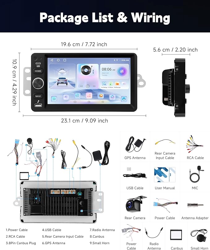 Car Stereo for Chevrolet Chevy Silverado Impala Tahoe GMC Sierra Yukon Hummer 2+64G Car Radio 5G WiFi Wireless Carplay Android Auto,7“ IPS,GPS,FM,SWC,Bluetooth,Backup Camera Plug-and-Play