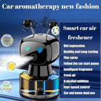 Robot Intelligent Aromatherapy Machine, Smart Cute Robot Car Air Freshener - Fine Spray/Fillable/Four-Gear Adjustment/Vibration Sensing/On-Off/Large Capacity Long-Lasting Fragrance/Black-V2(Cologne)