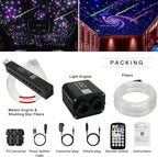 AZIMOM Dual Color 20w Twinkle Fiber Optic Starlight Headliner Kits Mixed 860pcs13.1ft, RGB Meteor Shooting Star, Sound Activated Remote APP Control Home Car Ceiling Décor