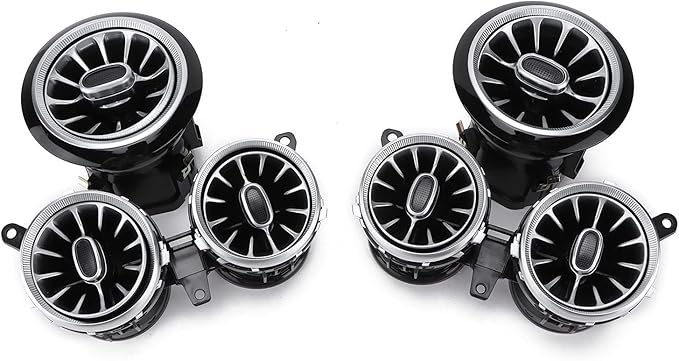 JTLB 6pcs 64 Color Front LED Turbine Air Vent Ambient Light Kit Replacement for E ‑ Class W213 C238 2017‑2021