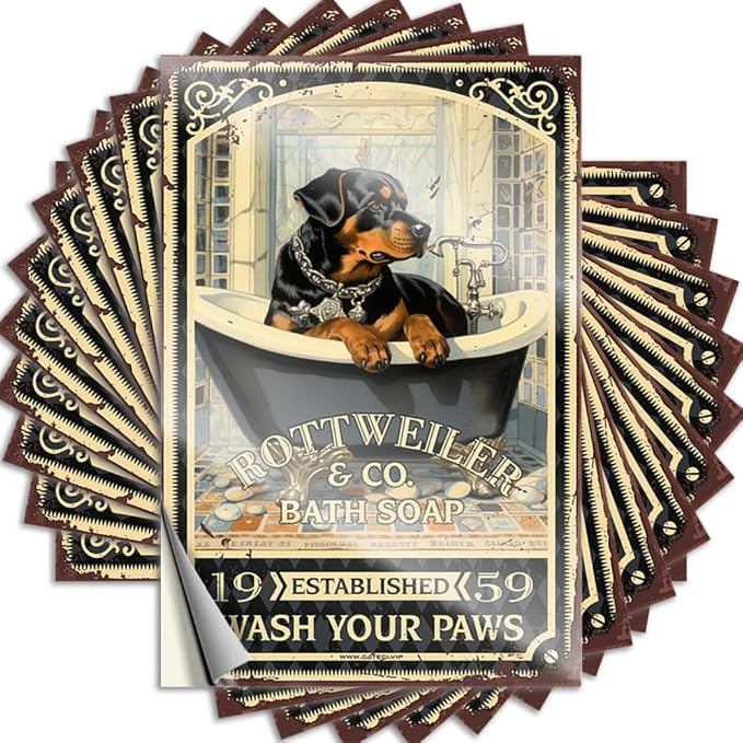 Bumper Sticker Rottweiler Bath Soap Wash Your Paws Stickers Stickers for Your Car Decals for Cars (Color : Colour, Size : 6X9CM)