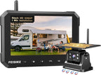 Magnetic Solar Wireless Backup Camera for Truck, 5 Inch No-Drill Installation RV Backup Camera, 1080P Rear View Camera 150° Wide Angle, 24hrs Battery Life, 2.4Hz Signal, Night Vision, RVs, Trailers