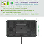 Wireless Charger Car Charging pad,SANMIDO Fast Wireless Phone Charger Cell Phone Non Slip Cordless Charging mat Compatible with iPhone 11/12/12/14/15 Galaxy S21/S22/S23/24 NOTE10 (C1P)