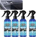 Plastic Restorer for Cars, Car Trim Restorer, Auto Detailing for Refreshing Faded Plastic, Leather, Vinyl and Rubber Trim with Polish, Long Lasting Care (4Pcs)