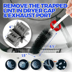 Holikme 30 Feet Dryer Vent Cleaner Kit,Flexible Lint Brush with Drill Attachment, Extends Up to 30 Feet for Easy Cleaning, Synthetic Brush Head, Use with or Without a Power Drill, Grey