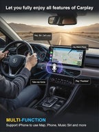 2026 Upgraded 3-in-1 Wireless CarPlay Adapter for iPhone & Android Auto, 5.8G WiFi No-Lag Dongle, Wired to Wireless Converter with Mirror Link 4K Streaming, Fits 98% Cars (USB-A/C)