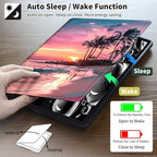 Case for 6" Kindle 11th Generation Case 2024/2022 Release,Leather Slim Folio Adjustable Stand Cover with Auto Wake/Sleep for Basic Kindle 2024/2022 11th Gen e-Reader,Pink Beach Sunset