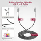 Super Fast Charger Type C Kit, VELOGK 25W PD PPS USB C Wall/Car Charger for Samsung Galaxy S26/S25/S24/S23 Ultra/S23+/S23/S22/S21/S20/Plus/Ultra/FE, iPad, with 2X Nylon USB C-to-C Cable(10ft+3.3ft)