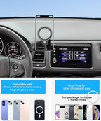Car Phone Holder for Honda HRV HR-V 2016-2022 Accessories Compatible with MagSafe Cell Phone Mount Hands-Free 360 Degree Rotation Does Not Affect Air Vent