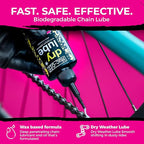 Muc-Off Waterless Wash & Dry Bike Chain Lube Bundle | 750ml High-Performance Bike Cleaner Spray + 120ml Wax-Based Chain Lube | No Rinse Bike Wash + Dry Weather Lubrication