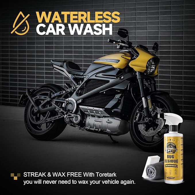 toretark Bug Remover for Cars Exterior - Tree Sap Remover for Cars Exterior, Quickly Dissolves for Water Spot, Bird Poop, Resin, Grease, Tar - PH Neutral, Safe on Paint, Rubber, Chrome, Glass