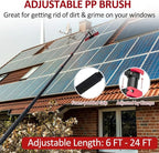 Water Fed Pole with Telescopic Brush for Solar Panel & Window Cleaning - Ideal for Glass, Trucks, Vans - Efficient Water Fed System for Streak-Free Shine