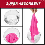 Oudain 200 Pcs Microfiber Cleaning Cloth 16x16 Inch Microfiber Towels for Car Ultra Absorbent Cleaning Rags Reusable Lint Free Streak Free Detailing Towel for Car Washing Drying Dusting (Pink)