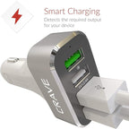 Crave CarHub 54W 4 Port USB Car Charger, Qualcomm Quick Charge 3.0 - White