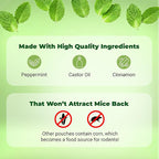 Mighty Mint Mouse Repellent Pouches – Peppermint, Castor Oil & Cinnamon Formula – Natural Indoor Deterrent for Mice and Rodents – Plant-Based, Long-Lasting Protection – 12 Count (Pack of 2)