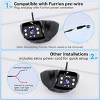 RV Backup Camera Wireless 7-inch for Furrion: Touchkey 4-Channel with Recording 1080P HD RV Rear View Camera Night Vision Waterproof Easy Install for Trailers, Boats, Fifth Wheels