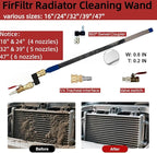 16" Radiator Cleaning Wand,Water and Air Dual-Use Cleaner Wand 4500 PSI Pressure Washer Tool for Car Radiator Flush and Washable Air Filter with 360° Swivel Quick Coupler,Switch and Fitting