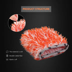 SPTA Microfiber Car Wash Mitt for Small Area, 5Pcs Ultra Absorbent Car Wash Gloves, Plush Fiber Cloth Material, Safe Washing with Any Soap, Bucket, Foam Gun, Foam Cannon, 6.5Inch x 5.5Inch Size