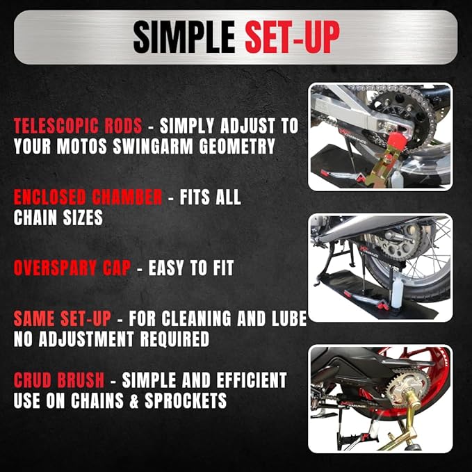 Moto Chain-Mate - The Ultimate Motorcycle Chain Cleaning and Lubrication Kit !