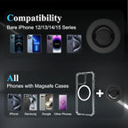 for Magsafe Car Mount, Rear View Mirror Phone Holder, Rotatable and Retractable Phone Holder for Car Compatible with iPhone 17/16/15/14/13/12 Series and Phones with Magsafe Case or Metal Ring