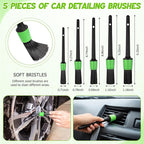 16 Pcs Windshield Cleaner Tool, Car Cleaning Kit with Various Detailing Brushes Set Spray Bottle Cleaner Towel Cleaning Gel Accessories Car Interior Detailing Kit for Windows Vents(Green)