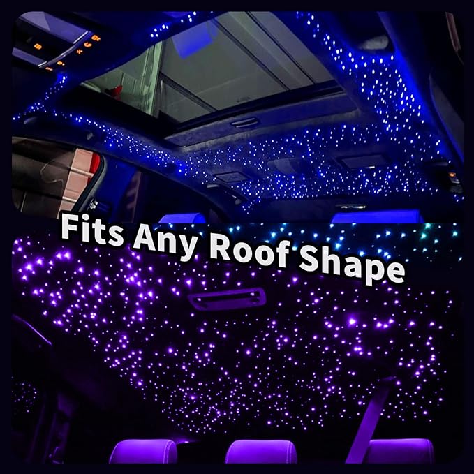 VASTFIRE Starlight Headliner Kit - 300pcs 0.03in 9.8ft Fiber Optic Star Lights for Car with 16W RGBW, Twinkle & Music Sync, APP/Remote Control for Car Roof/Bedroom Ceiling