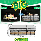 Big Car Trunk Organizer, Cargo Organizer SUV Trunk Storage Non Slip Bottom Waterproof Collapsible Durable Multi Compartments-(Oversize,Gray)