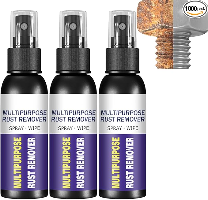 Multipurpose Rust Remover Spray, Rust Stain Powder Eraser for Cast Iron, Treatment for Metal, Iron Remover Car Detailing, Car Maintenance Cleaning Dissolver (3)
