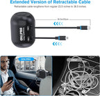 OHLPRO 2 in 1 Backseat Car Charging Station Box, 45W Fast Charge Multi Retractable Car Charger for Uber Chargers for Passengers, for iPhone/Samsung and Tablets - All Cars