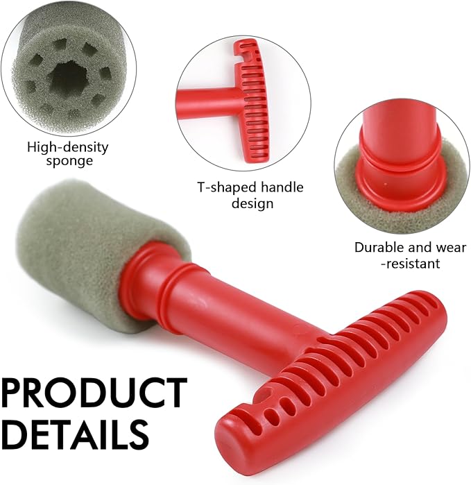 Car Wheel Detailing Brush, Lug Nut Wheel Cleaning Brush with Reusable Removable Insert, Embedded Tire Screw Cleaning Tools with Handle, Exterior Car Accessories (5 Sponges)