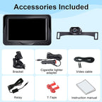 HD 1080P Backup Camera Plug & Play: Easy to Install in 15 Minutes Starlight Night Vision for Backing Up Safely in the Dark - Real-time Image Zero lag Rear View Camera with Monitor for Cars Trucks SUVs