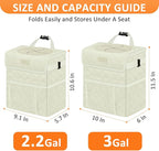 Vankor White Car Trash Can Cute, White Car Accessories for Women Waterproof Automotive Garbage Cans Leak Proof Vehicle Trash Can Diamond Pattern-Beige