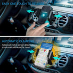 RexingUSA X5 Motorized Qi Car Mount - 15W/7.5W Wireless Charging, Auto Sensing Clamping, Windshield & Air Vent | iPhone, Android & Galaxy Smartphones (No Car Charger)
