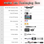 8 Pods Full Angle RGB LED Rock Lights for Truck Jeeps ATV UTV RZR Offroad Golf Cart SXS, Waterproof Multicolor Neon Underglow Kit with Bluetooth APP/RF Remote, 12Volt Underbody Lights