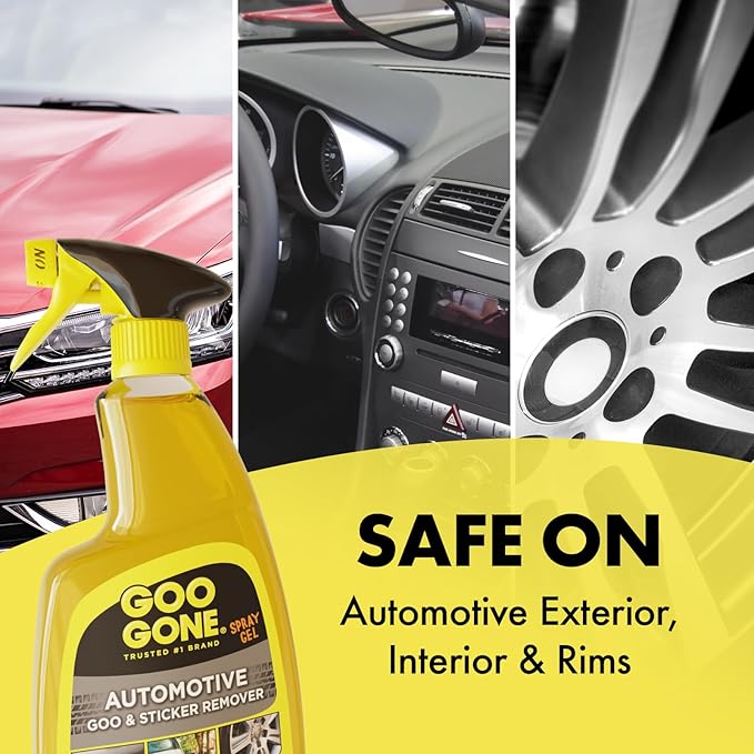 Goo Gone Automotive Cleaner - 24 Ounce - Bumper Stickers, Gum, Bird Droppings, Tree Sap, Spray Paint, Brake Dust and Asphalt
