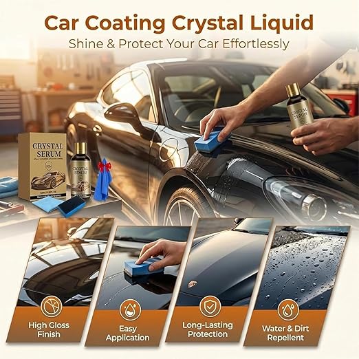 Graphene Ceramic Car Coating Kit, 9H Hardness Auto Coating Spray for Paint Glass Wheels, High Gloss Hydrophobic Protection, Scratch Resistant Shine