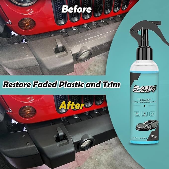Plastic Refurbishment, Car Trim & Plastic Restorer for Refreshing Faded Plastic, Leather, Vinyl & Rubber Trim with Polish, Automotive Shiny Stuff, Black Car Exterior & Interior Care-200ml