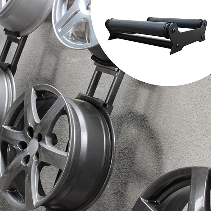 Wheel Detailing Rolling Stand,360° Rotating Metal Tire Stand for Ceramic Coating Garage