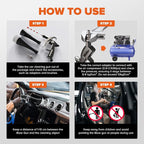 Tornado Car Cleaning Gun Interior Dryer Air Blow Gun, Automotive Tool Car Detailing Supplies High Pressure Air Gun, Car Detailing Cleaner Kit for Car Quickly Blasts Dirt and Dust Works with Air Silver