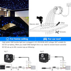 AZIMOM High Brightness 50W Twinkle 1000pcs*0.03in*13.1ft Fiber Optic Starlight Kits End Glow Fiber Strands Sound Activated Bluetooth/APP Remote Control Theater Ceiling Home Shop Lobby Roof Decor