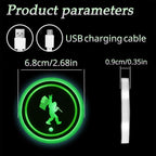 Heart Dog Paw LED Cup Holder Lights for Car,2Pcs LED Light Up Cup Holder Coasters with USB Charging 7 Colors,Waterproof Interior Atmosphere Lamp,Car Decor Accessories Gifts for Women Men Pet Love