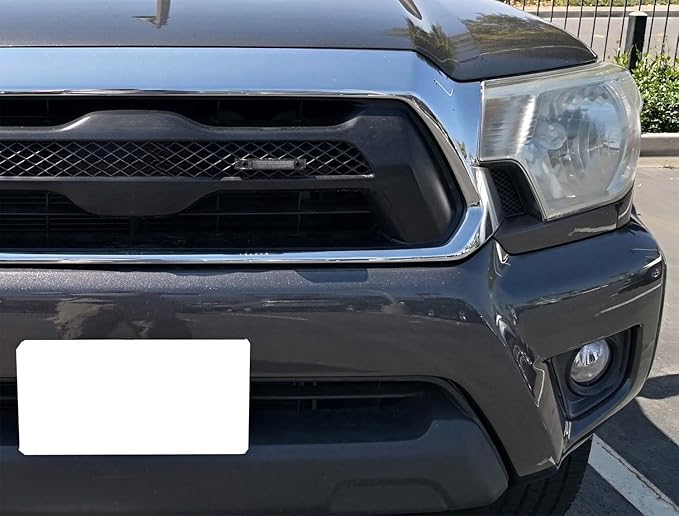 iJDMTOY Smoked Lens Amber LED Grille Lights Kit Compatible With 2012-up Toyota Tacoma, Center Set 2-Piece Marker Lamps w/Wiring & Hardware